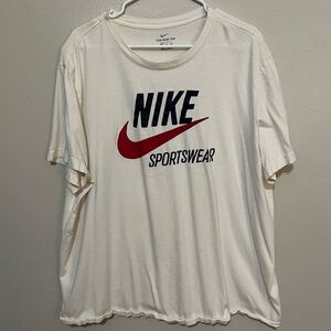 Nike, The Nike Tee, Classic Logo, Cream Red and Blue, 3XL XXXL